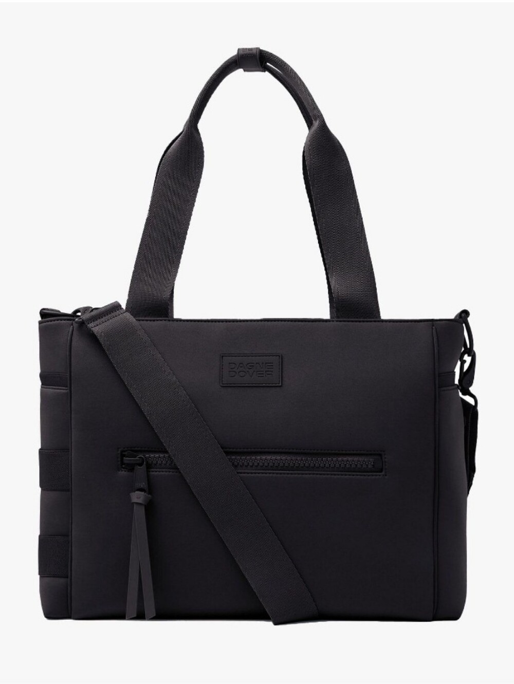 Dagne Dover Black Laptop Tote with Crossbody Strap